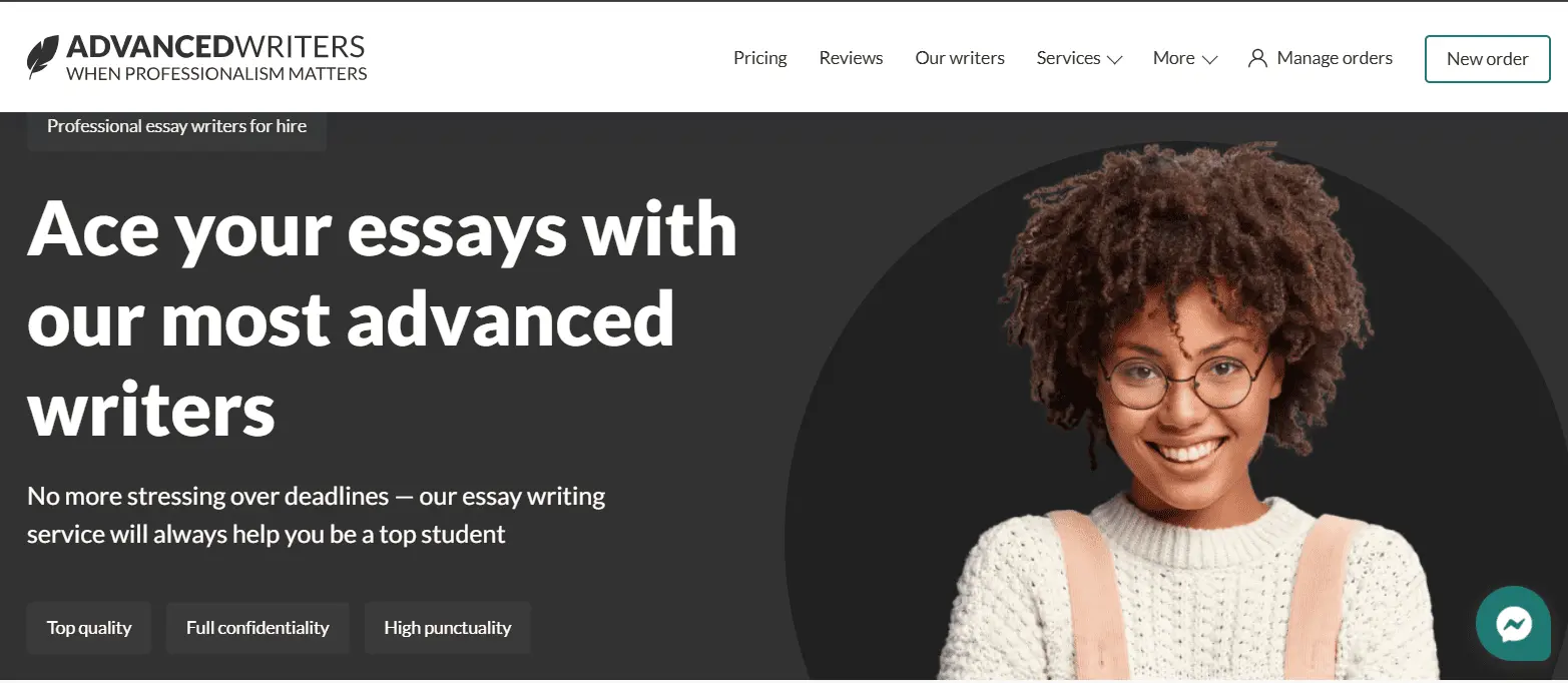 AdvancedWriters website interface